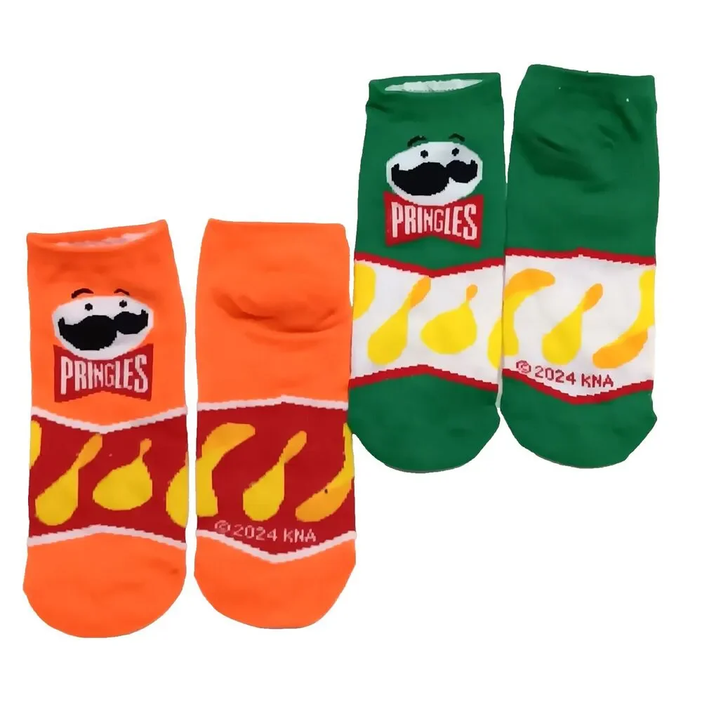 Pringles Chips Socks Novelty 2 Pair Crew 2 Pair Ankle Adult Men Size 6-12 NWOT